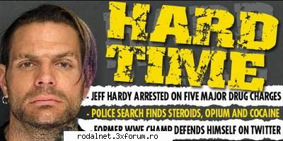 fostul superstar din wwe , jeff hardy a fost arestat sub 5 capete de acuzare - toate legate de